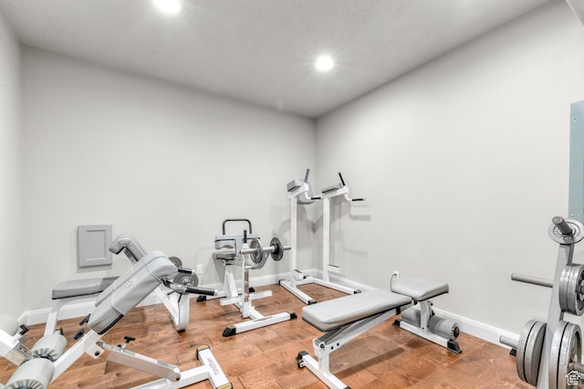86 E 1675 S, Farmington, UT 84025 - exercise area featuring wood finished floors, baseboards, and recessed lighting