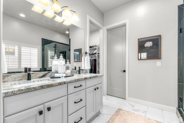 86 E 1675 S, Farmington, UT 84025 - bathroom featuring a sink, double vanity, and a stall shower