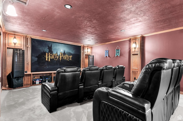 86 E 1675 S, Farmington, UT 84025 - cinema featuring light colored carpet, crown molding, visible vents, and recessed lighting