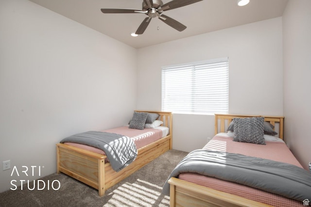 76 E 450 N, Ephraim, UT 84627 - bedroom featuring ceiling fan, recessed lighting, and carpet