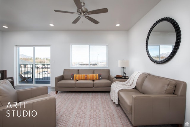76 E 450 N, Ephraim, UT 84627 - living area featuring recessed lighting and a ceiling fan