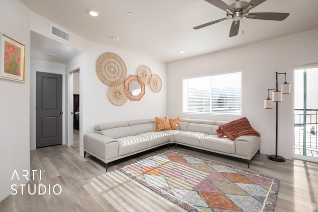 76 E 450 N, Ephraim, UT 84627 - living room with visible vents, wood finished floors, and plenty of natural light