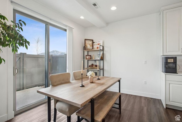 1960 W Jaydin Way S Unit 1, West Haven, UT 84401 - dining space with baseboards, visible vents, wood finished floors, and recessed lighting
