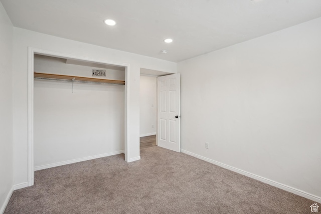 148 N Center St, Midway, UT 84049 - unfurnished bedroom featuring baseboards, a closet, recessed lighting, and carpet