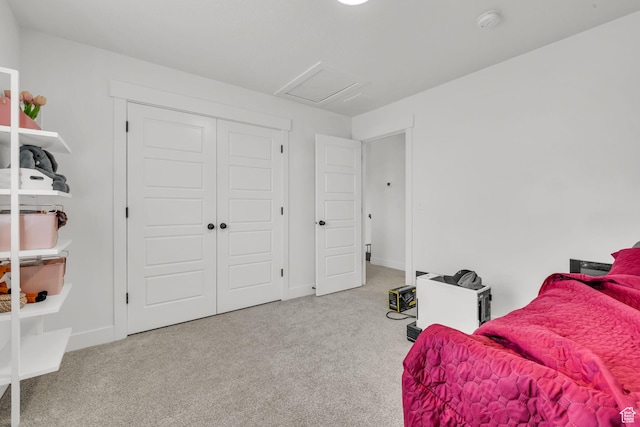 16132 S Coupler Ln Unit 406, Bluffdale, UT 84065 - carpeted bedroom with attic access, baseboards, and a closet