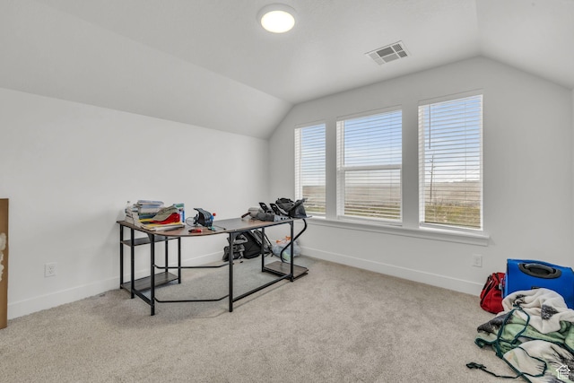 16132 S Coupler Ln Unit 406, Bluffdale, UT 84065 - carpeted office space featuring baseboards, visible vents, and lofted ceiling