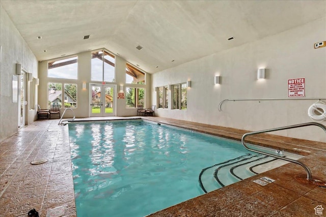 pool featuring french doors