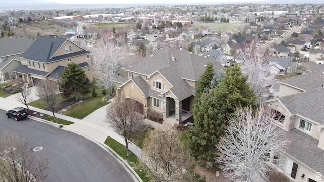 drone / aerial view featuring a residential view