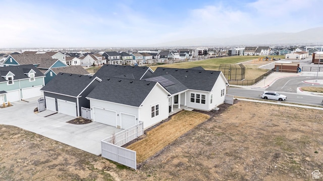 aerial view with a residential view