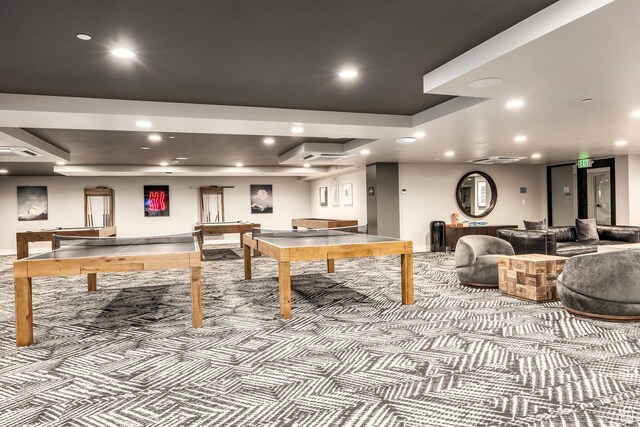 909 W Peace Tree Trl Unit 206, Kamas, UT 84036 - rec room with visible vents, recessed lighting, carpet, and billiards