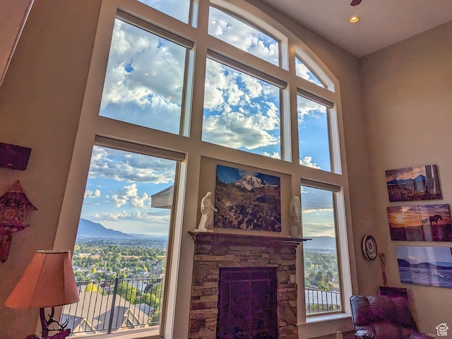 2524 E 700 S, Springville, UT 84663 - living room with a stone fireplace