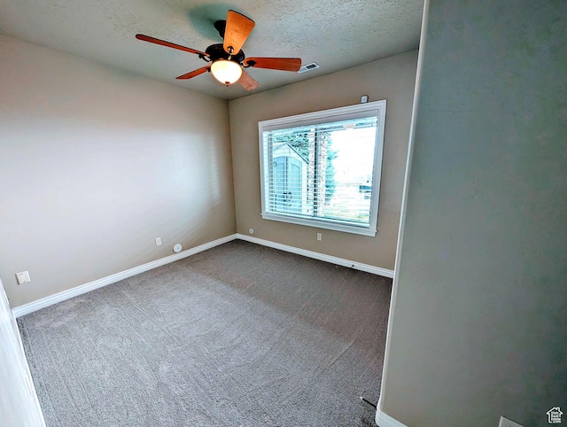 2524 E 700 S, Springville, UT 84663 - spare room featuring baseboards, visible vents, dark colored carpet, and a ceiling fan