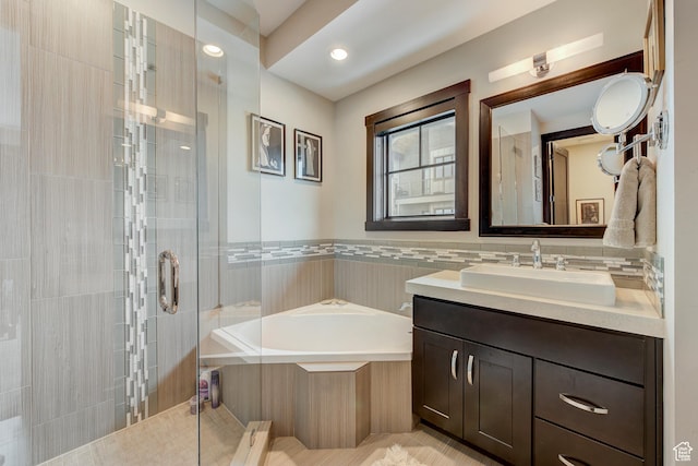 3676 Blackstone Dr, Park City, UT 84098 - full bathroom with a bath, vanity, and a shower stall