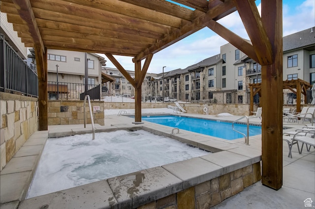 3676 Blackstone Dr, Park City, UT 84098 - community pool featuring a residential view, a patio area, and a hot tub