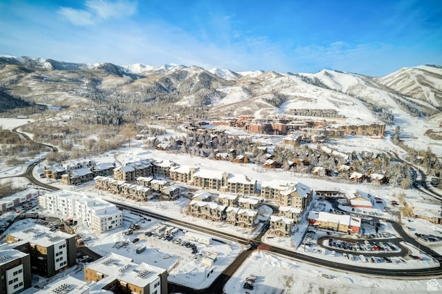 3676 Blackstone Dr, Park City, UT 84098 - snowy aerial view featuring a mountain view