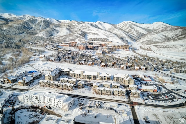 3676 Blackstone Dr, Park City, UT 84098 - snowy aerial view with a mountain view