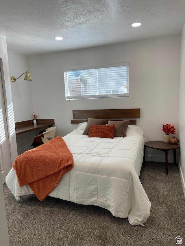 3444 S 1100 E, Millcreek, UT 84106 - bedroom with carpet floors, a textured ceiling, and recessed lighting