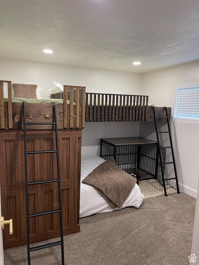3444 S 1100 E, Millcreek, UT 84106 - bedroom with carpet flooring, recessed lighting, baseboards, and a textured ceiling