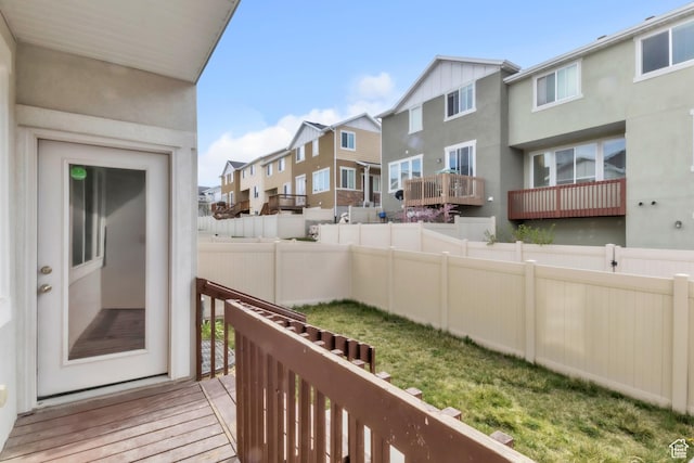 14292 S Autumn Path Ln W, Riverton, UT 84096 - view of wooden balcony with a residential view and a deck