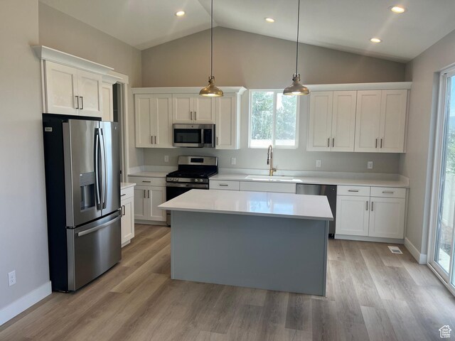 335 E 340 S, Kamas, UT 84036 - kitchen with white cabinets, light countertops, a sink, and stainless steel appliances