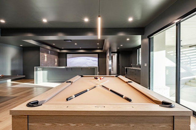 13926 S Jarvie Ln E, Draper, UT 84020 - playroom with wood finished floors, pool table, and bar area