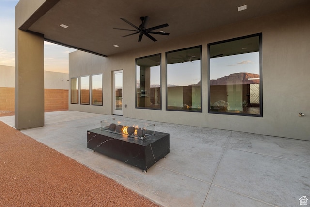 121 E Terrace Ln, Ivins, UT 84738 - view of patio / terrace with a fire pit and ceiling fan