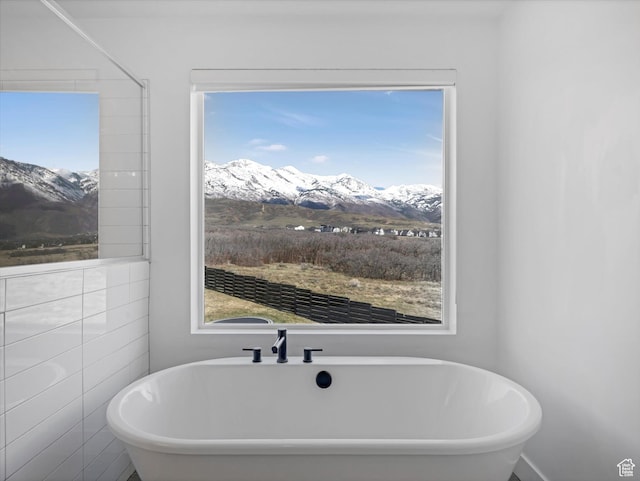12224 N Bridgegate Way, Highland, UT 84003 - full bathroom with a freestanding bath and a mountain view