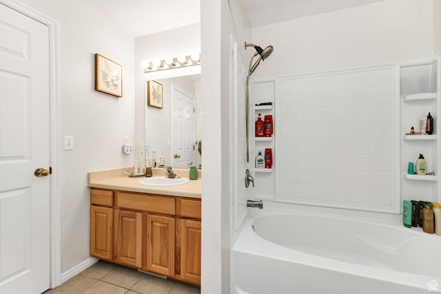 105 W Penhurst Pl N, Logan, UT 84341 - full bath featuring tile patterned flooring, vanity, and shower / bathtub combination