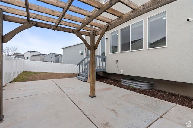 13192 S Lowick Ln, Herriman, UT 84096 - view of patio with a residential view, a pergola, and fence