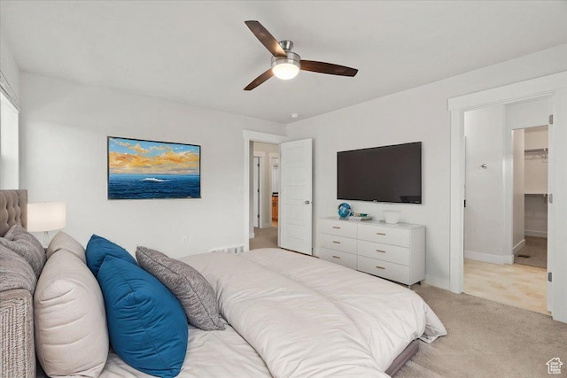 13192 S Lowick Ln, Herriman, UT 84096 - bedroom with light carpet, baseboards, and a ceiling fan