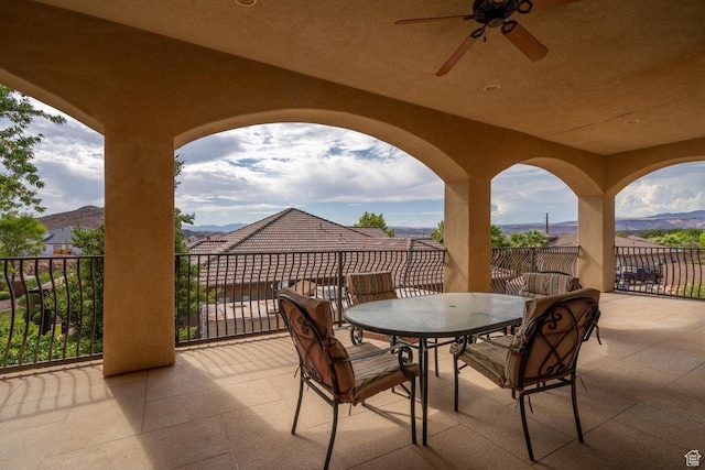 2104 S Corral Way, Washington, UT 84780 - view of patio / terrace featuring a mountain view and outdoor dining area