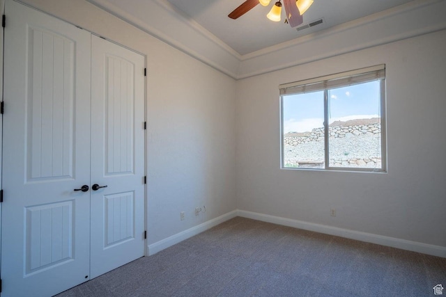 2104 S Corral Way, Washington, UT 84780 - empty room with carpet flooring, baseboards, ceiling fan, and visible vents