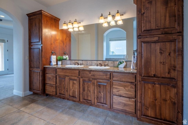 2104 S Corral Way, Washington, UT 84780 - full bathroom with double vanity, a sink, and tile patterned flooring