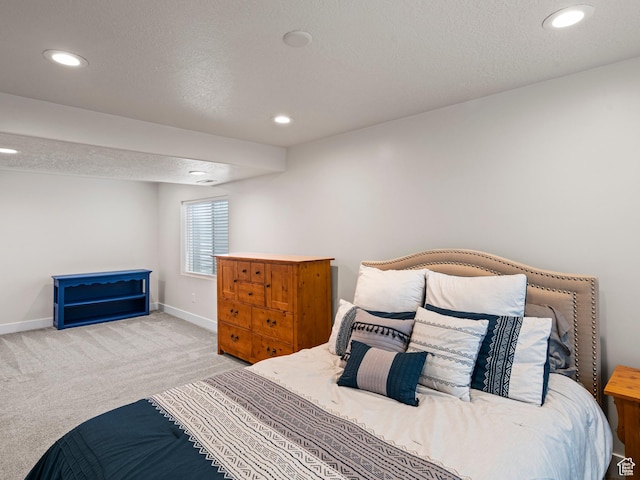 4981 W Longboat Ln, Herriman, UT 84096 - bedroom featuring baseboards, recessed lighting, carpet flooring, and a textured ceiling