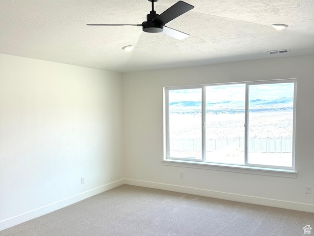 2873 E Liam Ln Unit 105, Eagle Mountain, UT 84005 - empty room featuring plenty of natural light, a textured ceiling, light carpet, and ceiling fan