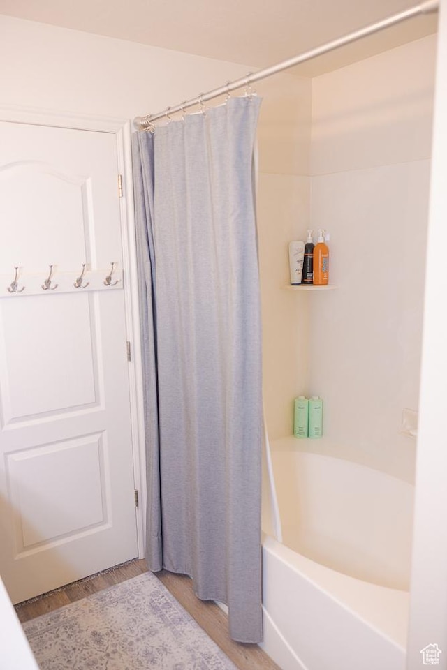 1751 E 1130 S, Spanish Fork, UT 84660 - bathroom with wood finished floors and shower / tub combo
