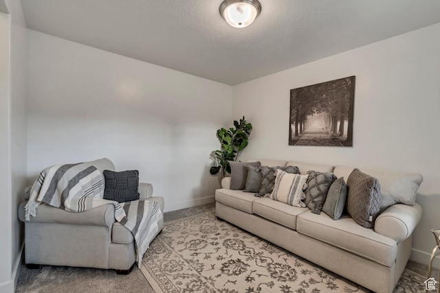138 N Valcrest Dr, Saratoga Springs, UT 84045 - living area with baseboards, carpet, and a textured ceiling