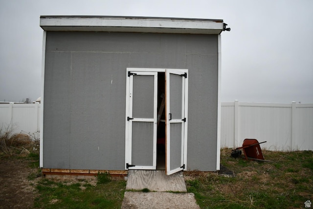 148 N Walton Ct W, North Salt Lake, UT 84054 - view of shed featuring fence
