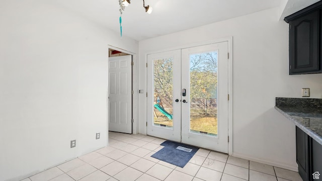 5488 S Hollow Springs Cir W, Murray, UT 84123 - doorway to outside with french doors and light tile patterned flooring