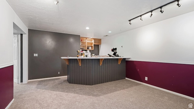 5488 S Hollow Springs Cir W, Murray, UT 84123 - bar featuring a bar, baseboards, recessed lighting, and carpet flooring
