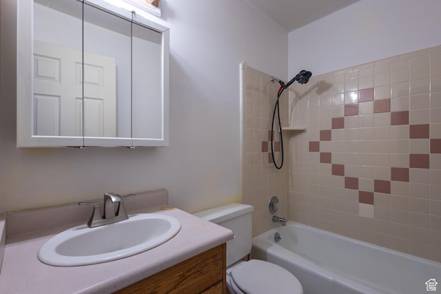 5488 S Hollow Springs Cir W, Murray, UT 84123 - bathroom featuring toilet, vanity, and shower / washtub combination