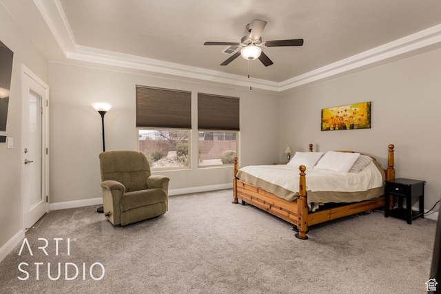 2691 E 3800 S, St George, UT 84790 - bedroom with a tray ceiling, baseboards, and carpet flooring