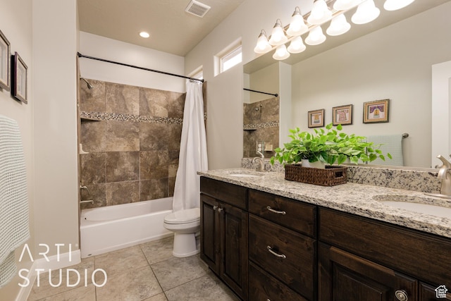2691 E 3800 S, St George, UT 84790 - full bath with a sink, visible vents, tile patterned floors, and shower / bath combo