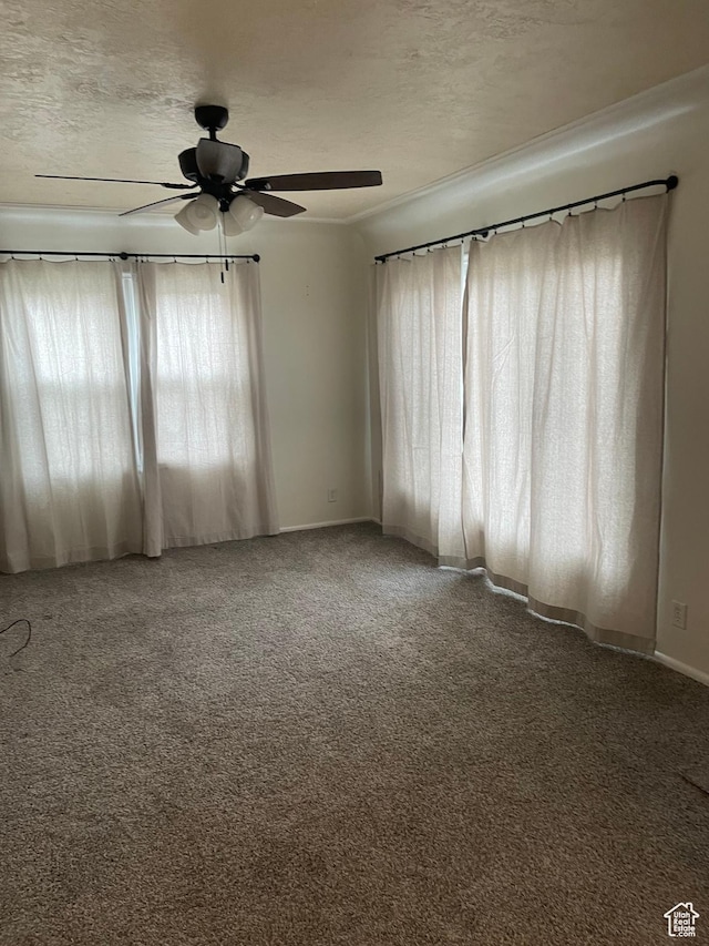 26 Sylvia Dr N, South Ogden, UT 84405 - carpeted spare room with a textured ceiling, ceiling fan, and baseboards