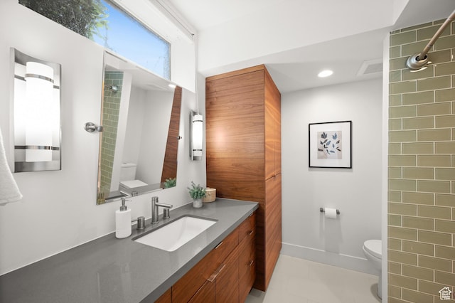 828 E Northcrest Dr, Salt Lake City, UT 84103 - full bath featuring vanity, toilet, recessed lighting, and walk in shower