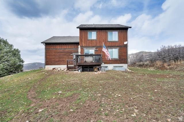 8374 E Lake Pines Dr Unit 269, Heber City, UT 84032 - back of house featuring a deck with mountain view and a yard