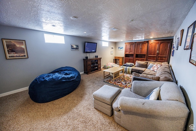 30 N 1300 E, Springville, UT 84663 - living room featuring baseboards, visible vents, carpet flooring, and a textured ceiling