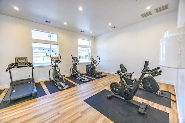 3951 W 1450 N Unit 269, Lehi, UT 84043 - exercise room featuring visible vents and wood finished floors