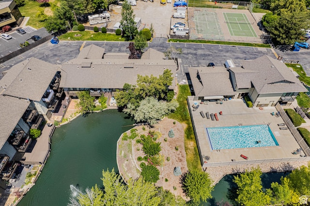 4667 S Black Swan Dr, Millcreek, UT 84117 - bird's eye view of a large body of water and a pool area