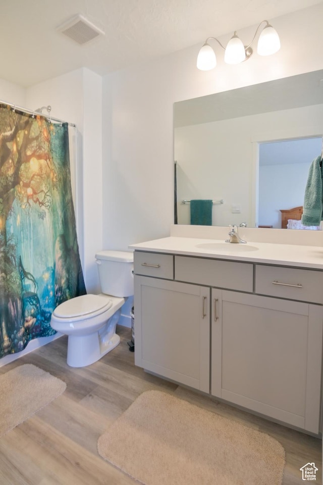 1088 E Propeller Row, Saratoga Springs, UT 84045 - bathroom featuring visible vents, wood finished floors, toilet, and vanity